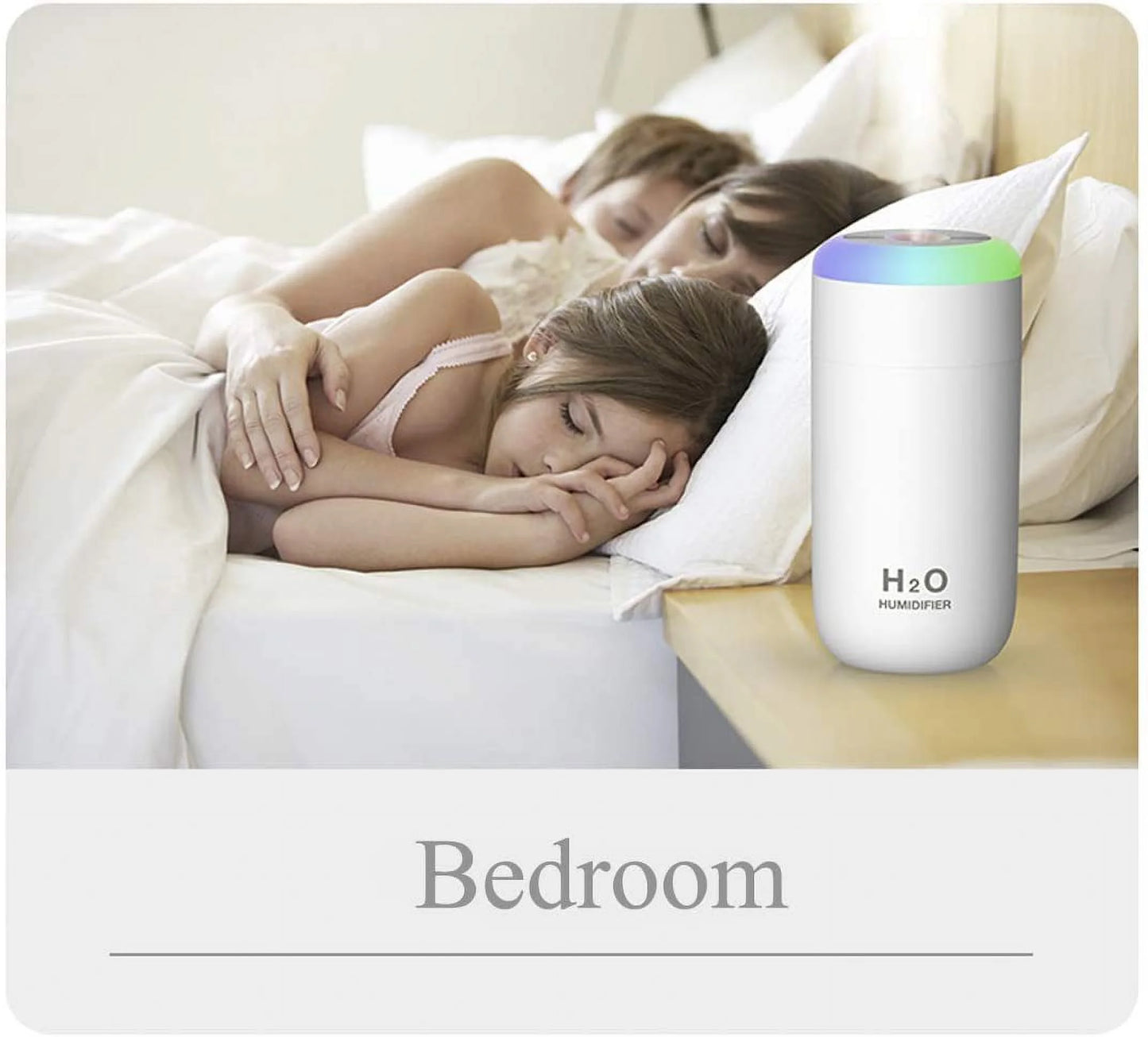 Small Humidifier, USB 350Ml Mini Humidifier for Plants, Small Plant Humidifier with Night Light, USB Desk Humidifier for Baby, Plant Humidifier Indoor, Small Humidifier (Cyan)